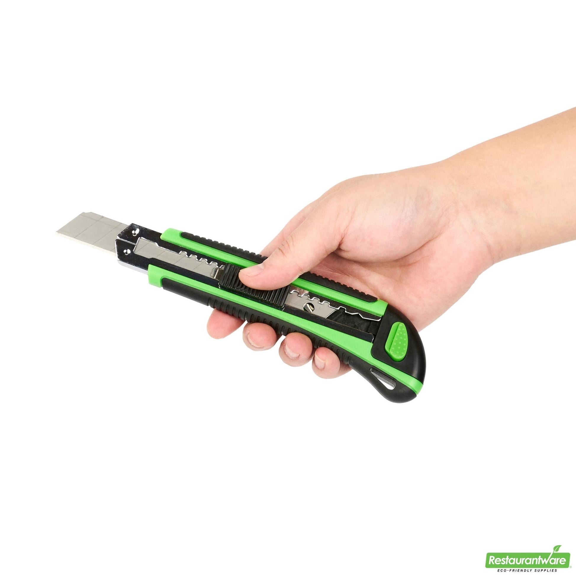 Wholesale Restaurantware Handy Tek Green Snap Off Blade Knife - Anti-Slip Handle - 6 3/4" - 1 Count Box- Bulk