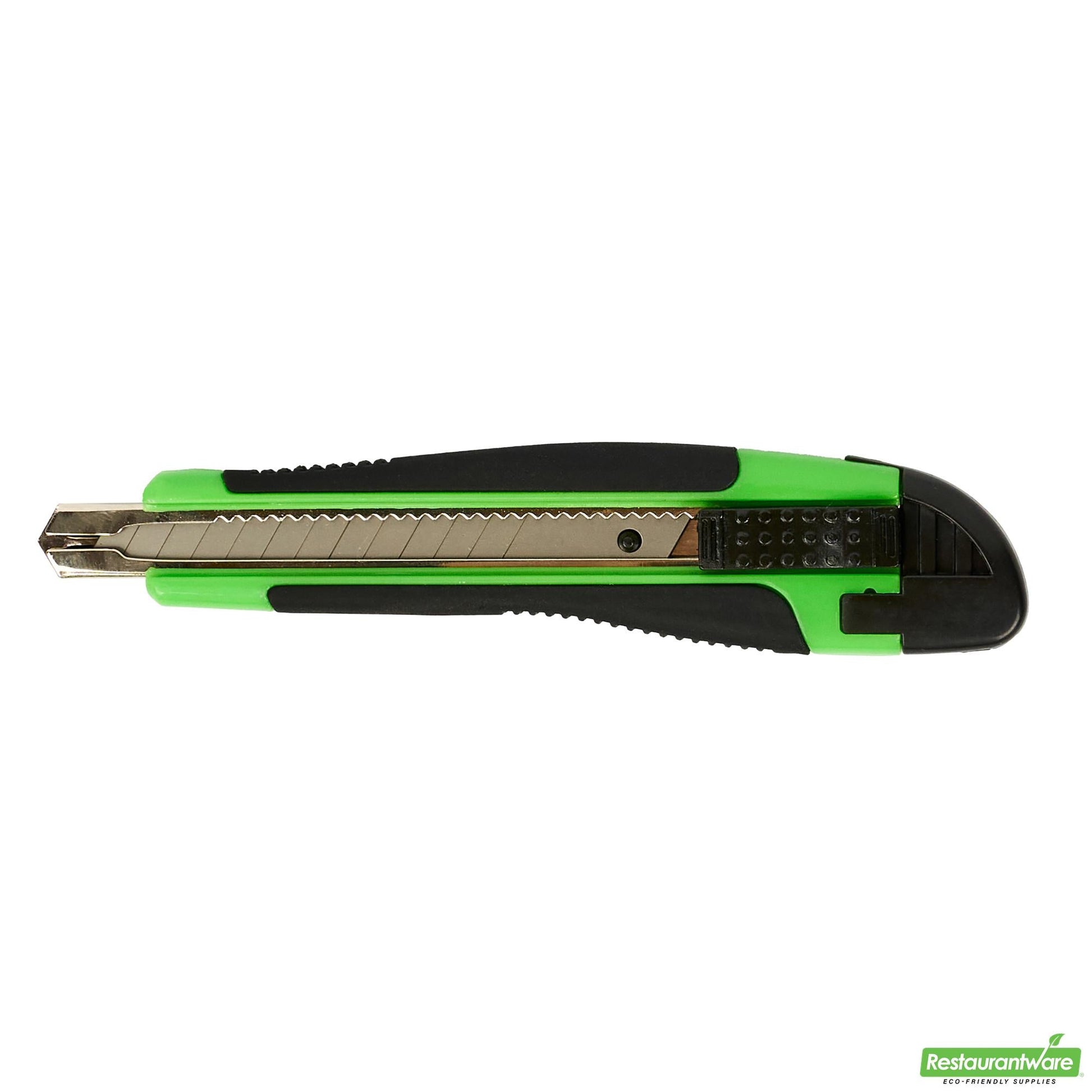 Wholesale Restaurantware Handy Tek Green Snap Off Blade Knife - Anti-Slip Handle - 5 1/4" - 12 Count Box- Bulk