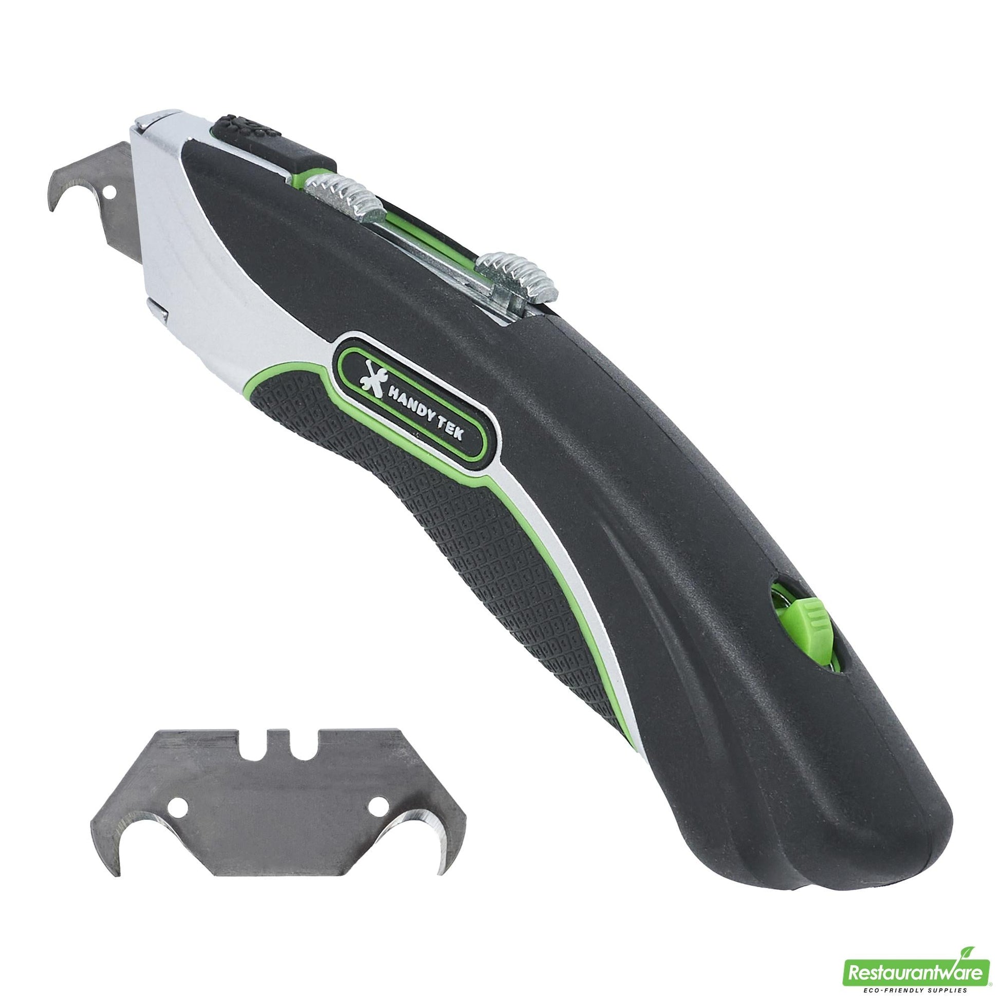 Wholesale Restaurantware Handy Tek Black Dual Blade Utility Knife - Quick Change, Heavy Duty - 7" - 1 Count Box- Bulk