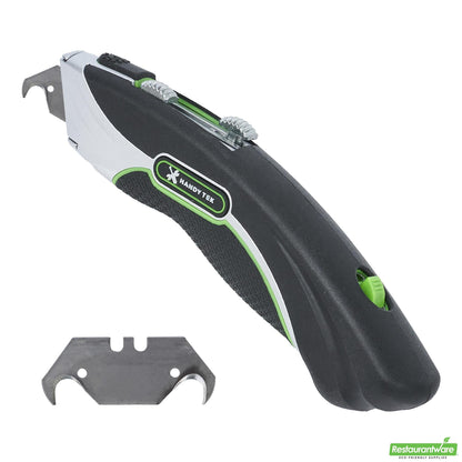 Wholesale Restaurantware Handy Tek Black Dual Blade Utility Knife - Quick Change, Heavy Duty - 7" - 1 Count Box- Bulk