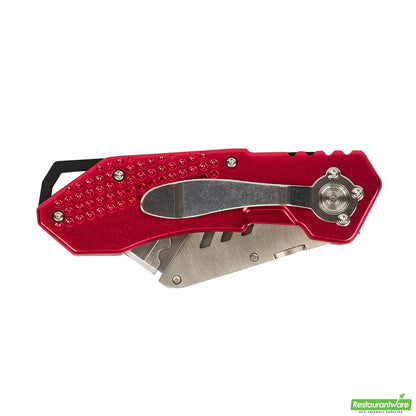 Wholesale Restaurantware Handy Tek Red Folding Utility Knife - Quick Change, Lock Back, Heavy Duty - 6 3/4" - 6 Count Box- Bulk