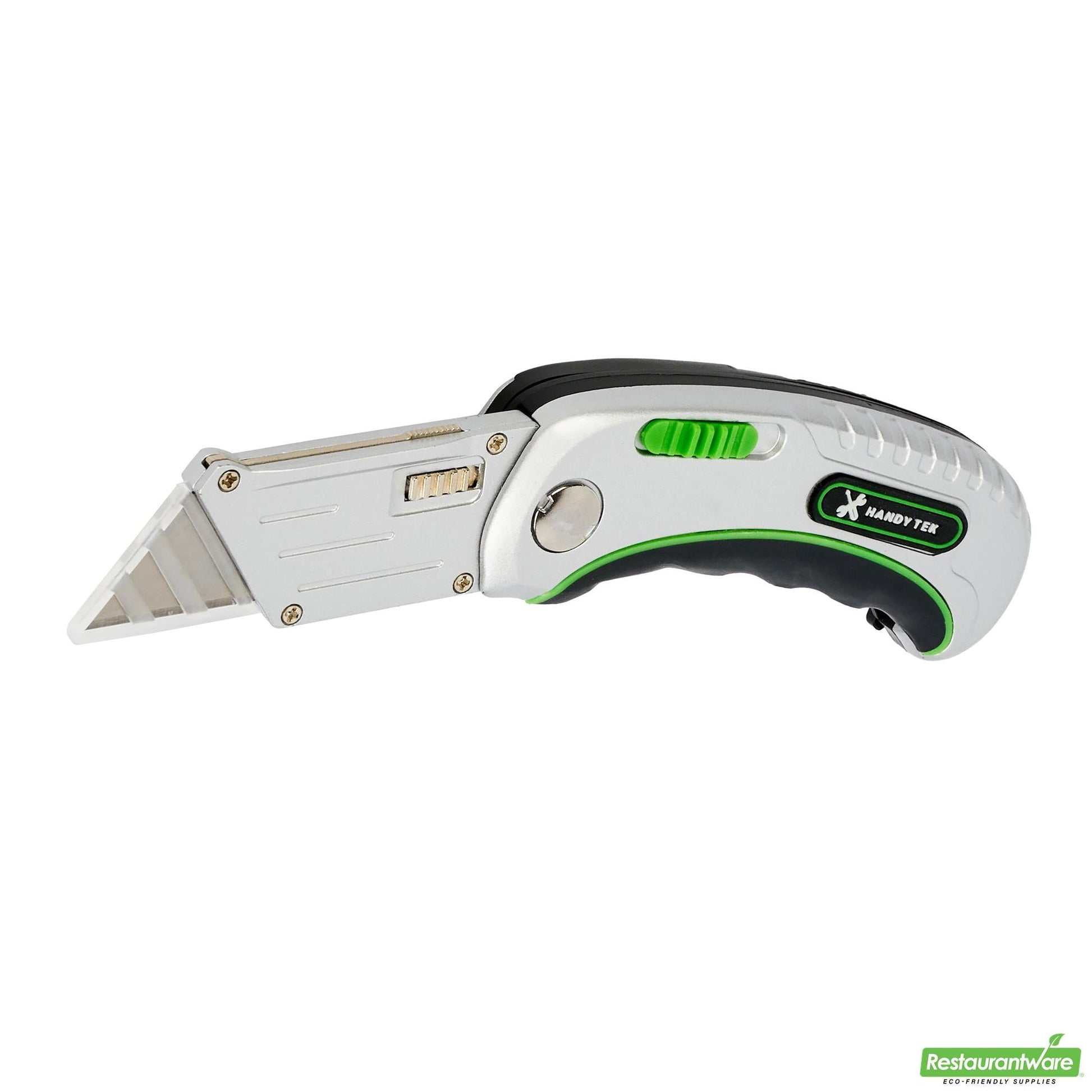 Wholesale Restaurantware Handy Tek Silver Folding Utility Knife - Quick Change, Lock Back, Heavy Duty - 6 1/2" - 6 Count Box- Bulk