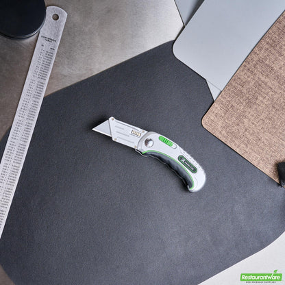 Wholesale Restaurantware Handy Tek Silver Folding Utility Knife - Quick Change, Lock Back, Heavy Duty - 6 1/2" - 6 Count Box- Bulk