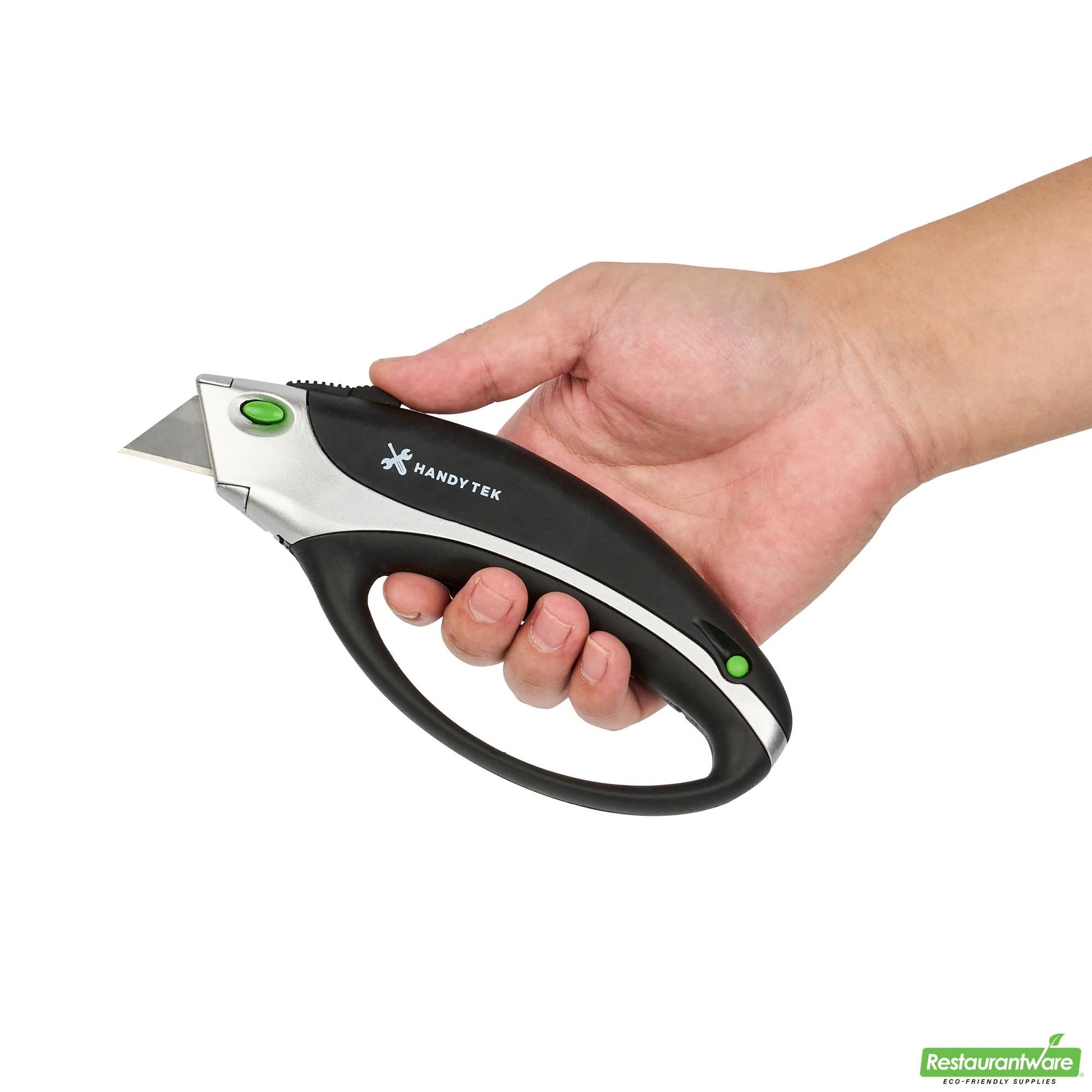 Wholesale Restaurantware Handy Tek Black Safety Utility Knife - Quick Change, Heavy Duty - 6 3/4" - 1 Count Box- Bulk
