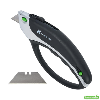 Wholesale Restaurantware Handy Tek Black Safety Utility Knife - Quick Change, Heavy Duty - 6 3/4" - 6 Count Box- Bulk
