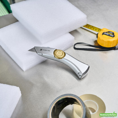 Wholesale Restaurantware Handy Tek Silver Utility Knife - with Blade Lock Wheel, Quick Change, Heavy Duty - 7" - 1 Count Box- Bulk