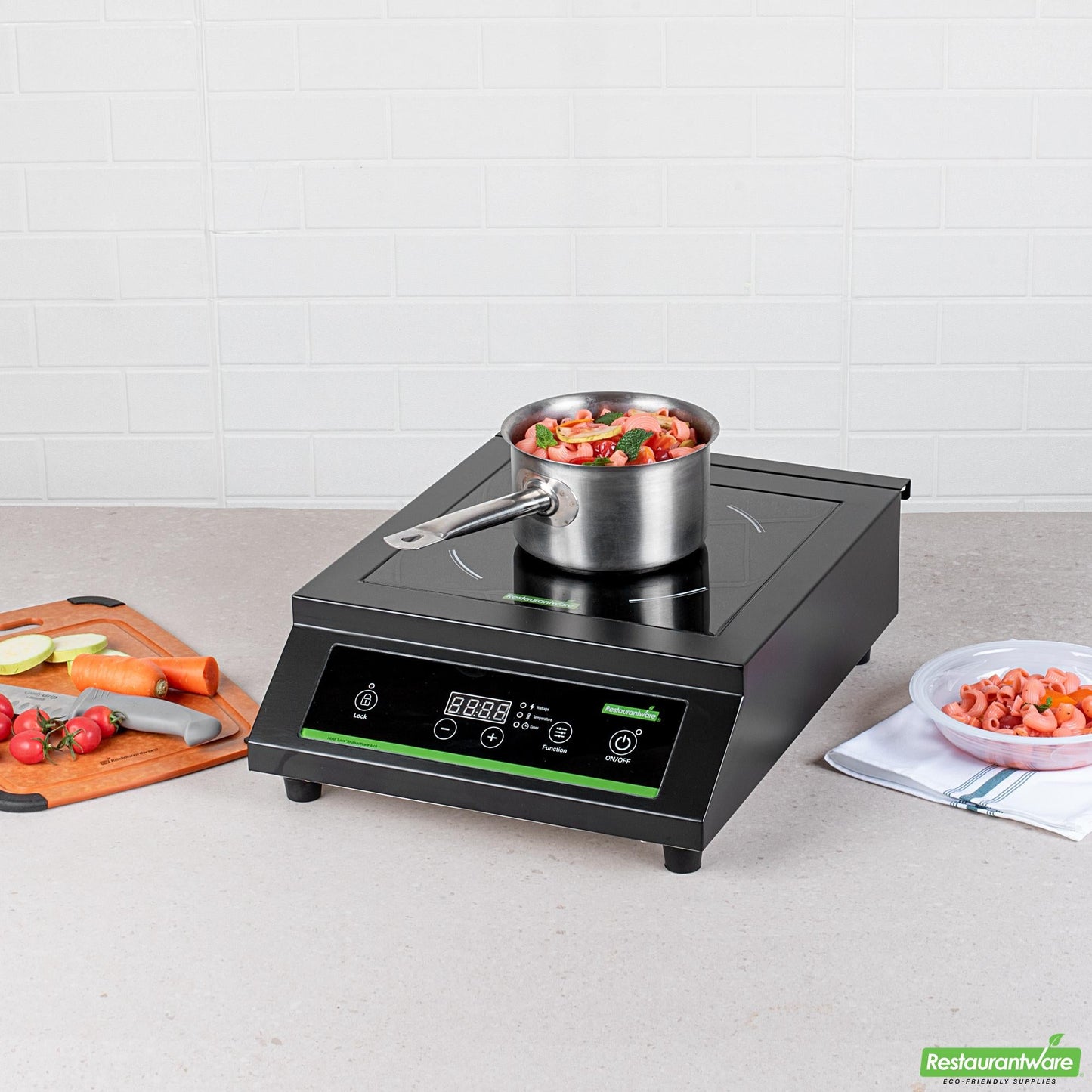 Wholesale Restaurantware Kitchen Tek Black Steel Heavy-Duty Induction Cooktop - 120v, 1800 Watts - 20" X 15" X 5 3/4" - 1 Count Box- Bulk