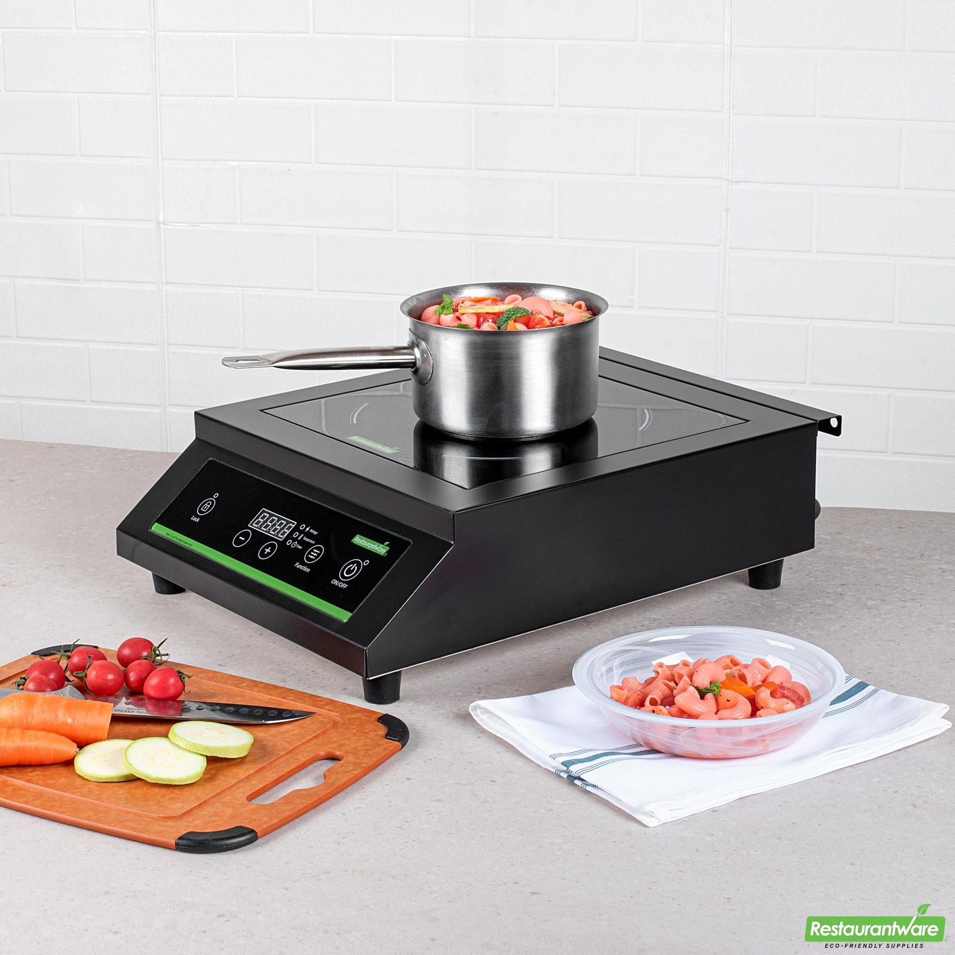 Wholesale Restaurantware Kitchen Tek Black Steel Heavy-Duty Induction Cooktop - 120v, 1800 Watts - 20" X 15" X 5 3/4" - 1 Count Box- Bulk