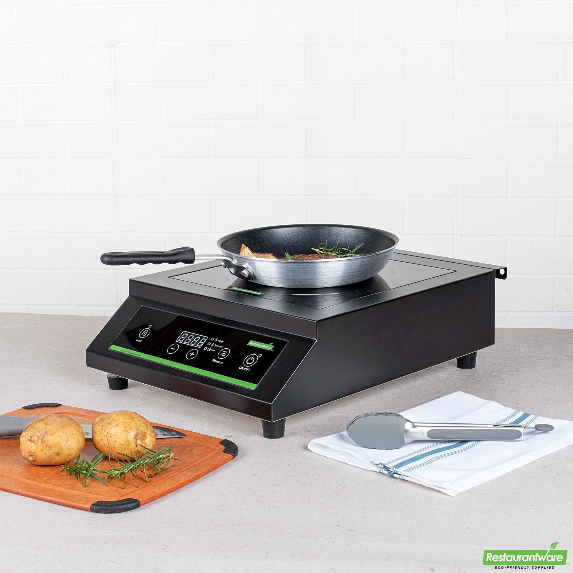 Wholesale Restaurantware Kitchen Tek Black Steel Heavy-Duty Induction Cooktop - 240v, 3500 Watts - 20" X 15" X 5 3/4" - 1 Count Box- Bulk