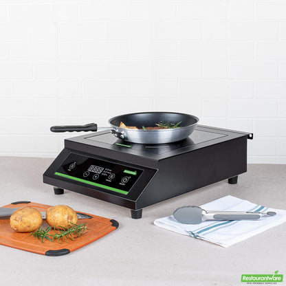 Wholesale Restaurantware Kitchen Tek Black Steel Heavy-Duty Induction Cooktop - 240v, 3500 Watts - 20" X 15" X 5 3/4" - 1 Count Box- Bulk