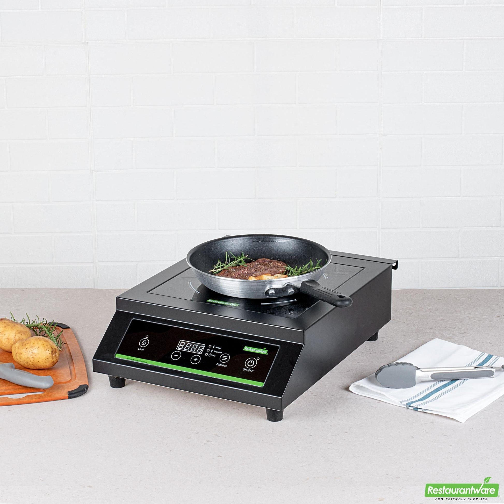 Wholesale Restaurantware Kitchen Tek Black Steel Heavy-Duty Induction Cooktop - 240v, 3500 Watts - 20" X 15" X 5 3/4" - 1 Count Box- Bulk