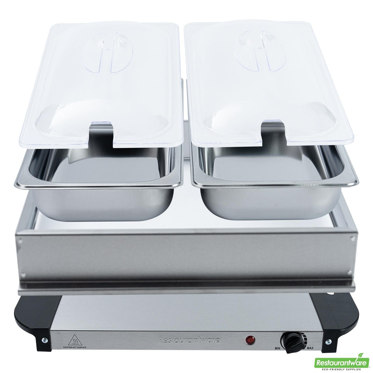 Wholesale Restaurantware Kitchen Tek Stainless Steel Buffet Server and Food Warmer - 120v, with (2) 2.5 Qt Buffet Pans - 1 Count Box- Bulk
