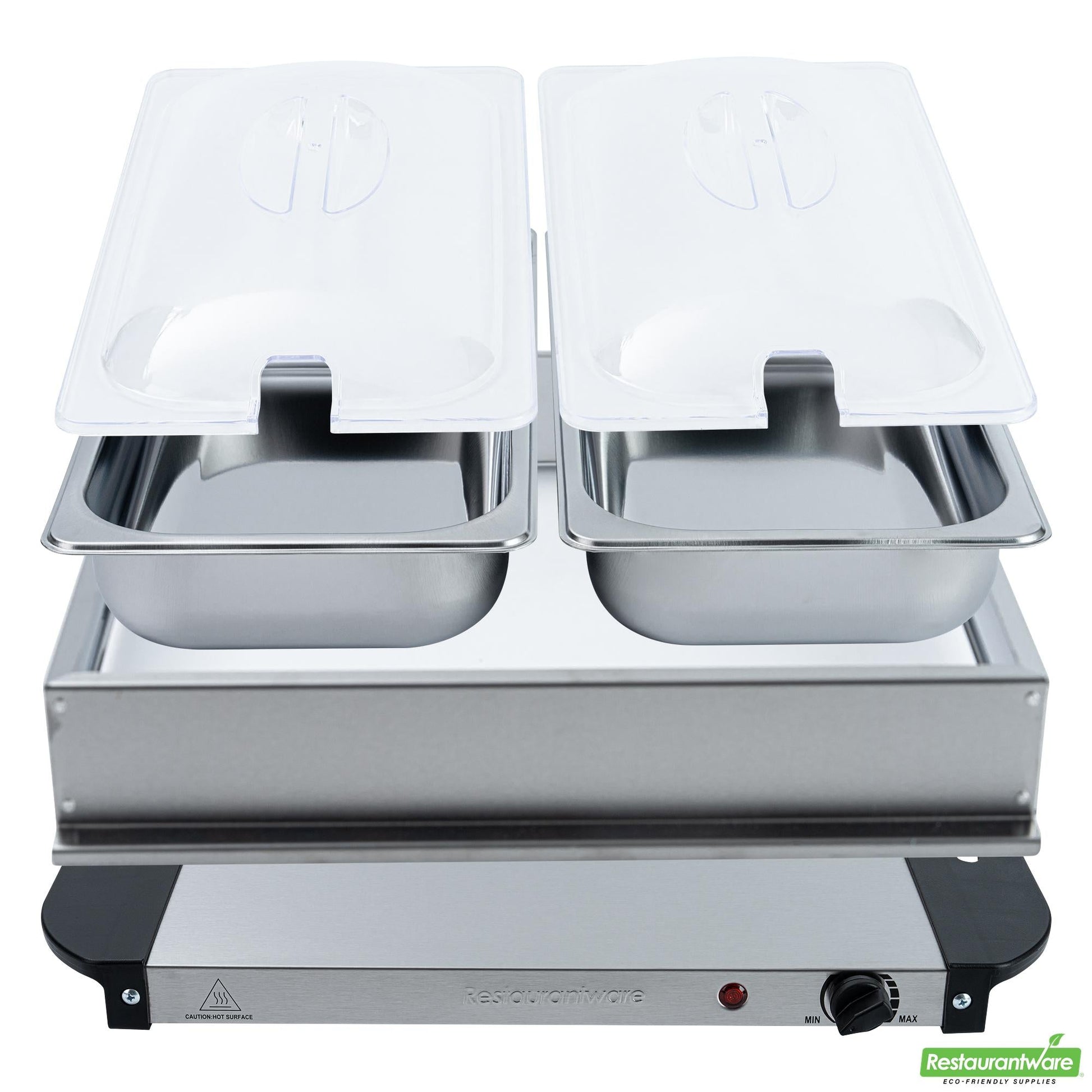 Wholesale Restaurantware Kitchen Tek Stainless Steel Buffet Server and Food Warmer - 120v, with (2) 2.5 Qt Buffet Pans - 1 Count Box- Bulk