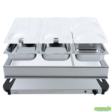 Wholesale Restaurantware Kitchen Tek Stainless Steel Buffet Server and Food Warmer - 120v, with (2) 1 Qt and (2) 2.5 Qt Buffet Pans - 1 Count Box- Bulk