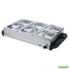 Wholesale Restaurantware Kitchen Tek Stainless Steel Buffet Server and Food Warmer - 120v, with (2) 1 Qt and (2) 2.5 Qt Buffet Pans - 1 Count Box- Bulk