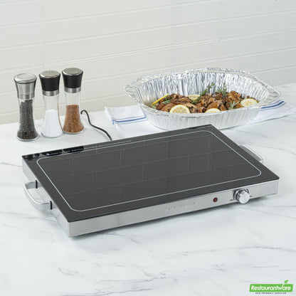 Wholesale Restaurantware Kitchen Tek Stainless Steel Warming Tray - 120v, with Adjustable Temperature Control - 24 3/4" X 15" - 1 Count Box- Bulk