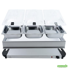 Wholesale Restaurantware Kitchen Tek Stainless Steel Buffet Server and Food Warmer - 120v, with (3) 2.5 Qt Buffet Pans - 1 Count Box- Bulk