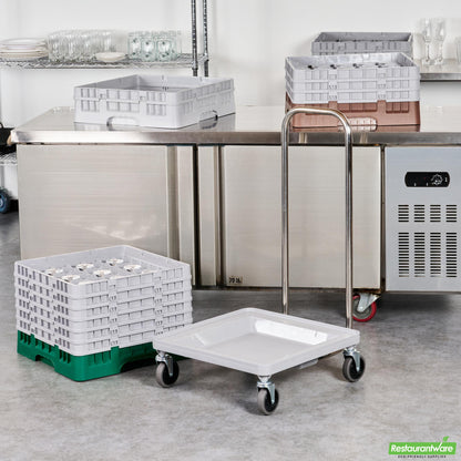 Wholesale Restaurantware Stainless Steel Handle - for Dish Rack and Glass Rack Dolly - 33.1" X 12.6" X 11.8"- Bulk