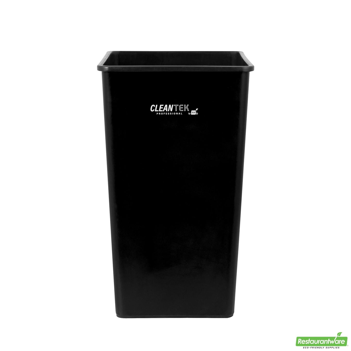 Wholesale Restaurantware Clean Tek Professional 50 Gal Square Black Plastic Trash Can - 19 1/2" X 19 1/2" X 34 1/4" - 1 Count Box- Bulk