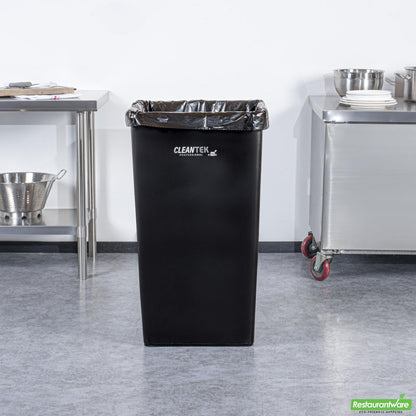 Wholesale Restaurantware Clean Tek Professional 50 Gal Square Black Plastic Trash Can - 19 1/2" X 19 1/2" X 34 1/4" - 1 Count Box- Bulk