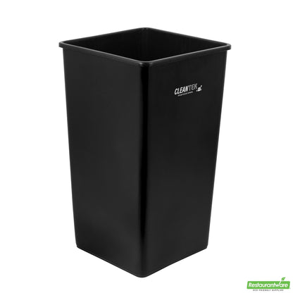 Wholesale Restaurantware Clean Tek Professional 50 Gal Square Black Plastic Trash Can - 19 1/2" X 19 1/2" X 34 1/4" - 1 Count Box- Bulk