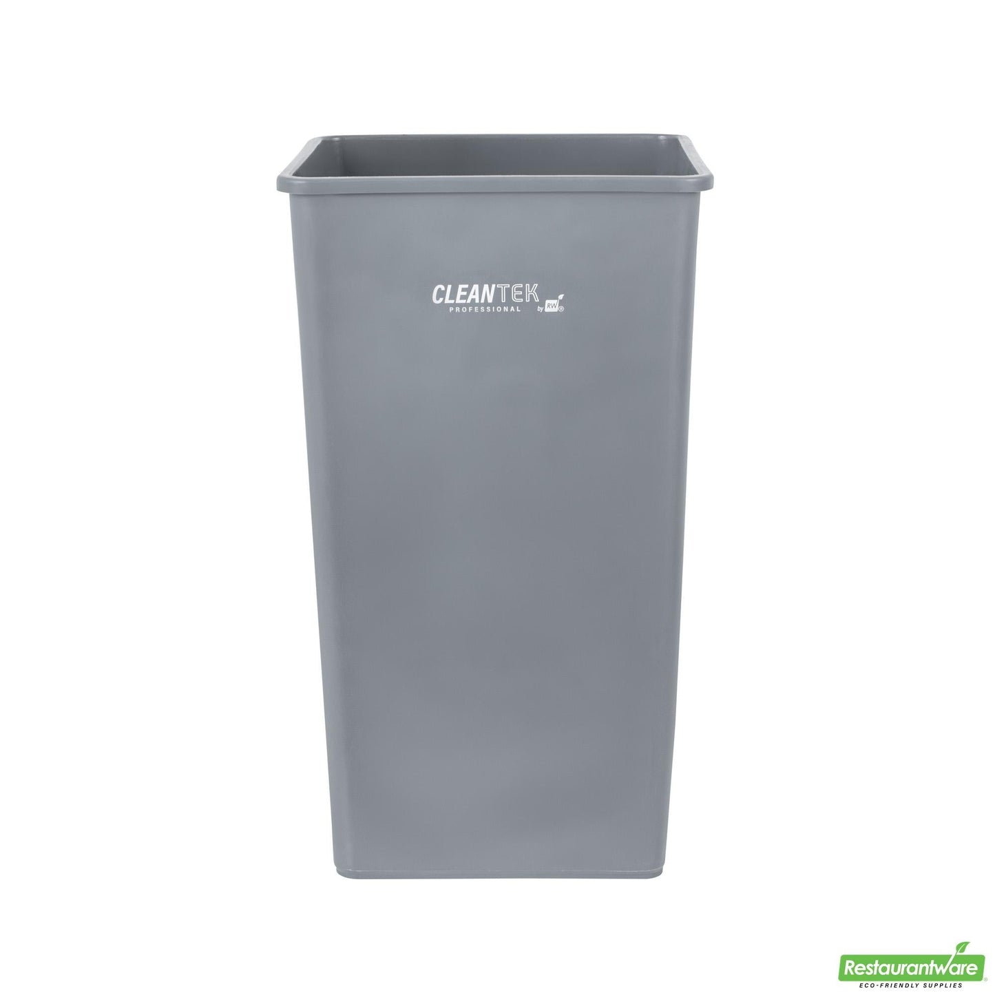 Wholesale Restaurantware Clean Tek Professional 50 Gal Square Gray Plastic Trash Can - 19 1/2" X 19 1/2" X 34 1/4" - 1 Count Box- Bulk