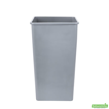 Wholesale Restaurantware Clean Tek Professional 50 Gal Square Gray Plastic Trash Can - 19 1/2" X 19 1/2" X 34 1/4" - 1 Count Box- Bulk