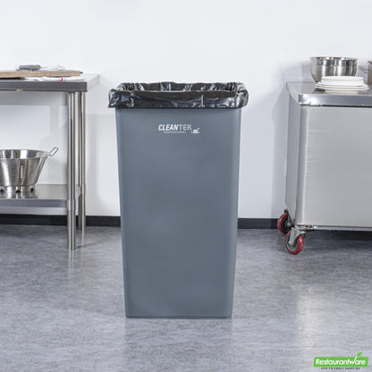 Wholesale Restaurantware Clean Tek Professional 50 Gal Square Gray Plastic Trash Can - 19 1/2" X 19 1/2" X 34 1/4" - 1 Count Box- Bulk