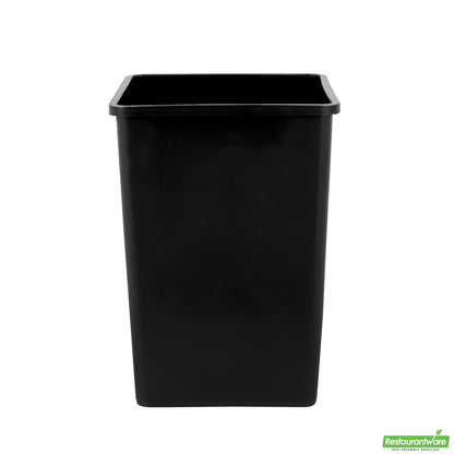 Wholesale Restaurantware Clean Tek Professional 35 Gal Square Black Plastic Trash Can - 19 1/2" X 19 1/2" X 27 3/4" - 1 Count Box- Bulk