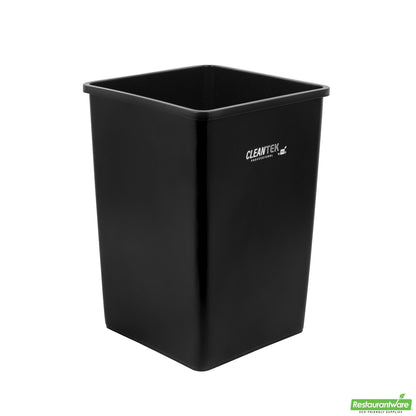 Wholesale Restaurantware Clean Tek Professional 35 Gal Square Black Plastic Trash Can - 19 1/2" X 19 1/2" X 27 3/4" - 1 Count Box- Bulk