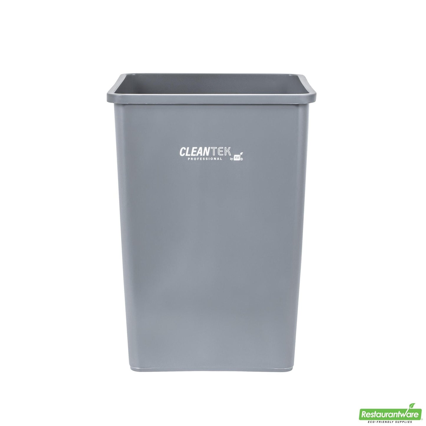 Wholesale Restaurantware Clean Tek Professional 35 Gal Square Gray Plastic Trash Can - 19 1/2" X 19 1/2" X 27 3/4" - 1 Count Box- Bulk