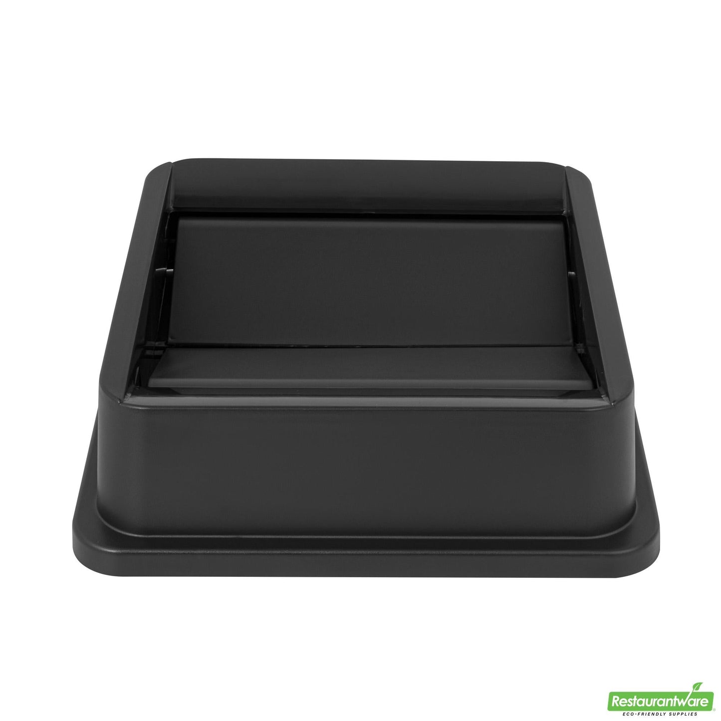 Wholesale Restaurantware Clean Tek Professional Square Black Plastic Swing Lid - Fits 35 / 50 Gal Square Trash Can - 1 Count Box- Bulk
