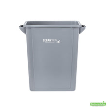 Wholesale Restaurantware Clean Tek Professional 15 Gal Rectangle Gray Plastic Slim Trash Can - with Handles - 24" X 10 3/4" X 24 3/4" - 1 Count Box- Bulk