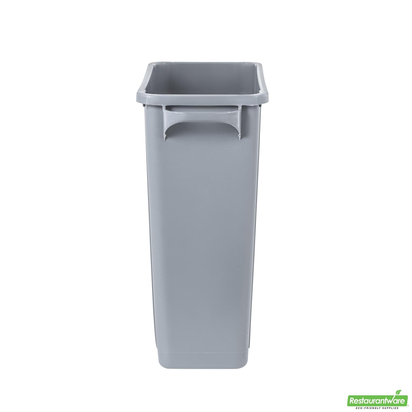 Wholesale Restaurantware Clean Tek Professional 15 Gal Rectangle Gray Plastic Slim Trash Can - with Handles - 24" X 10 3/4" X 24 3/4" - 1 Count Box- Bulk