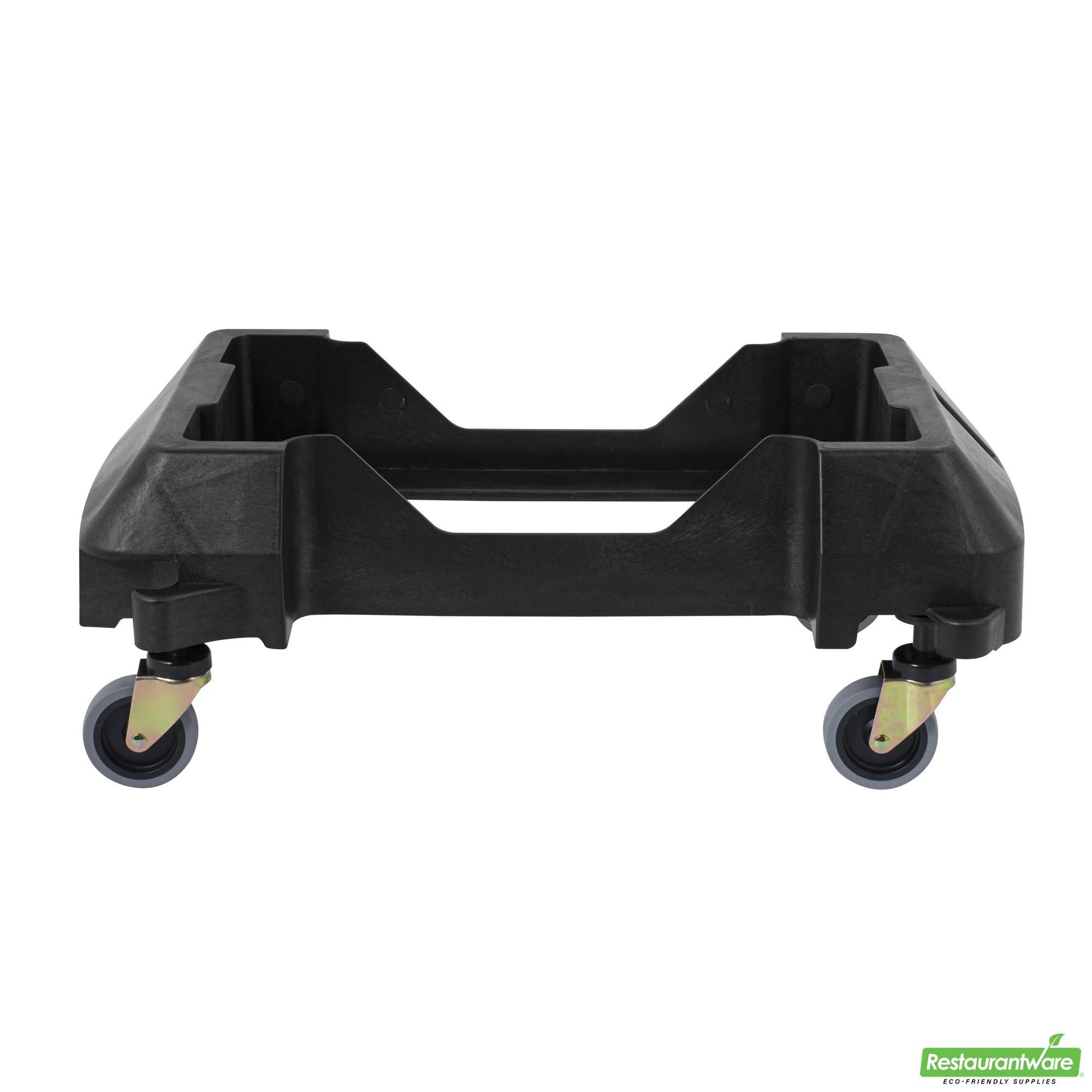 Wholesale Restaurantware Clean Tek Professional Black Trainable Dolly - Fits 15 / 23 Gal Slim Trash Can - 1 Count Box- Bulk