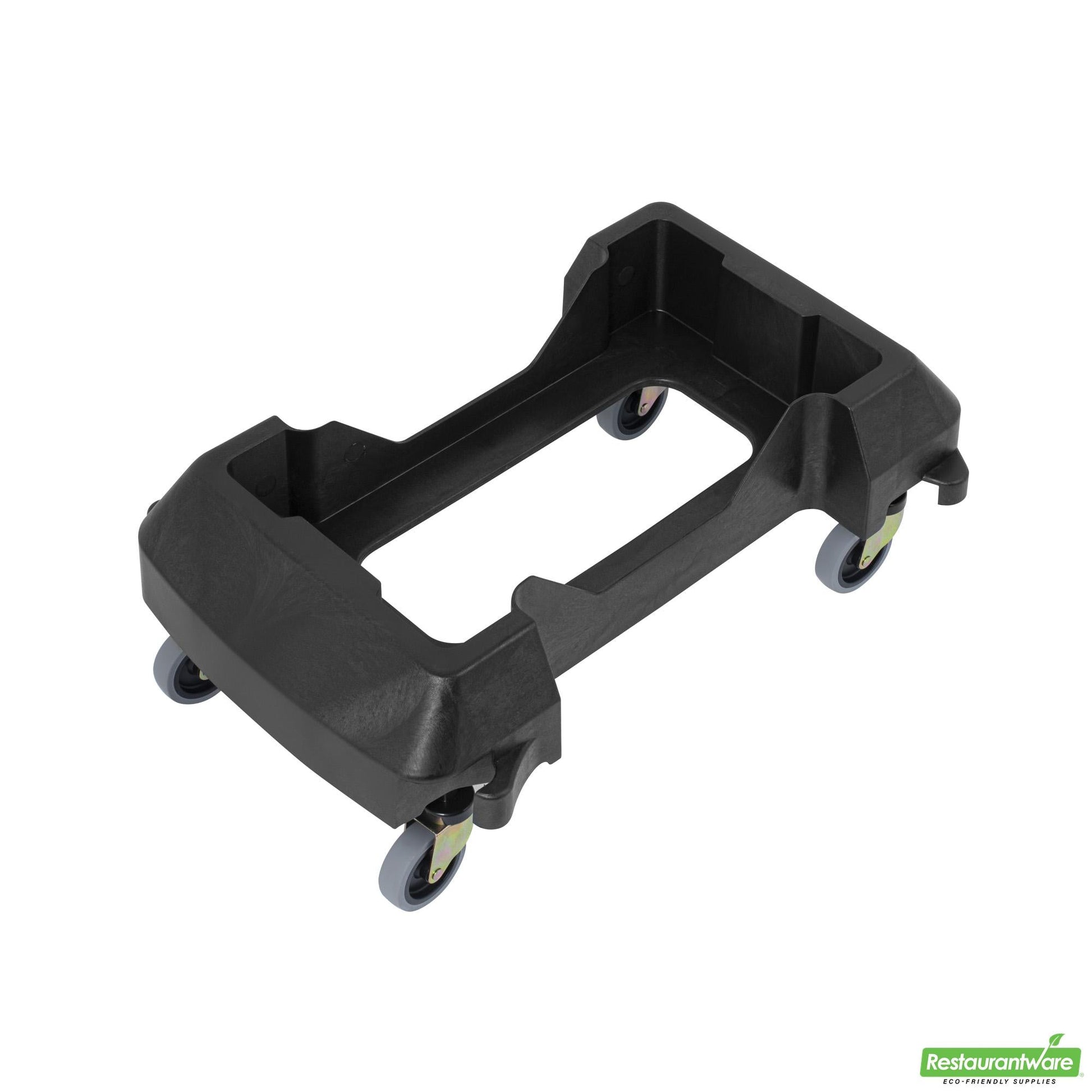 Wholesale Restaurantware Clean Tek Professional Black Trainable Dolly - Fits 15 / 23 Gal Slim Trash Can - 1 Count Box- Bulk