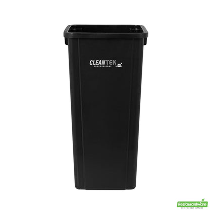 Wholesale Restaurantware Clean Tek Professional 23 Gal Square Black Plastic Trash Can - 16" X 15 3/4" X 30 3/4" - 1 Count Box- Bulk