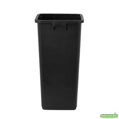 Wholesale Restaurantware Clean Tek Professional 23 Gal Square Black Plastic Trash Can - 16" X 15 3/4" X 30 3/4" - 1 Count Box- Bulk