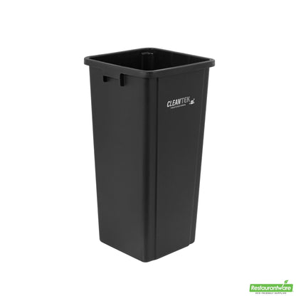 Wholesale Restaurantware Clean Tek Professional 23 Gal Square Black Plastic Trash Can - 16" X 15 3/4" X 30 3/4" - 1 Count Box- Bulk