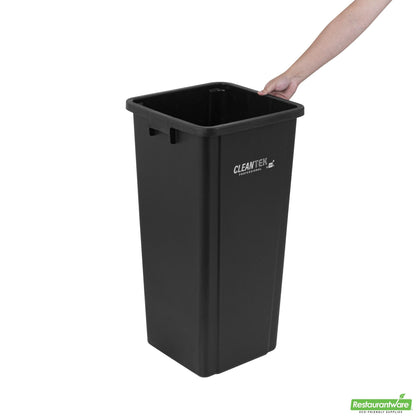 Wholesale Restaurantware Clean Tek Professional 23 Gal Square Black Plastic Trash Can - 16" X 15 3/4" X 30 3/4" - 1 Count Box- Bulk