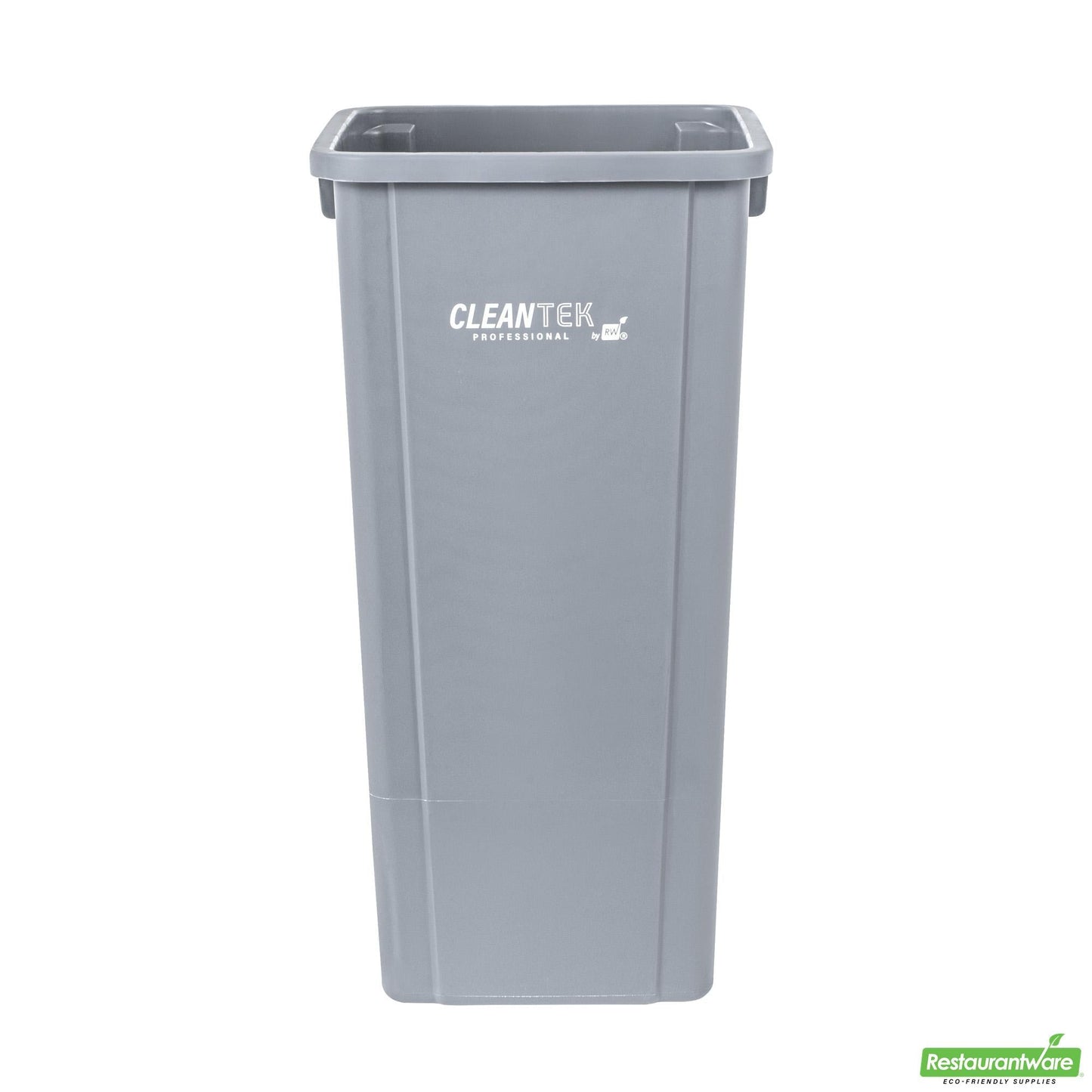 Wholesale Restaurantware Clean Tek Professional 23 Gal Square Gray Plastic Trash Can - 16" X 15 3/4" X 30 3/4" - 1 Count Box- Bulk