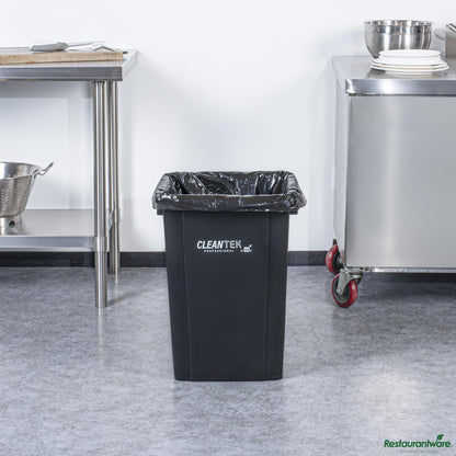 Wholesale Restaurantware 19 Gal Square Black Plastic Trash Can - 15.9" X 16.1" X 21.3"- Bulk