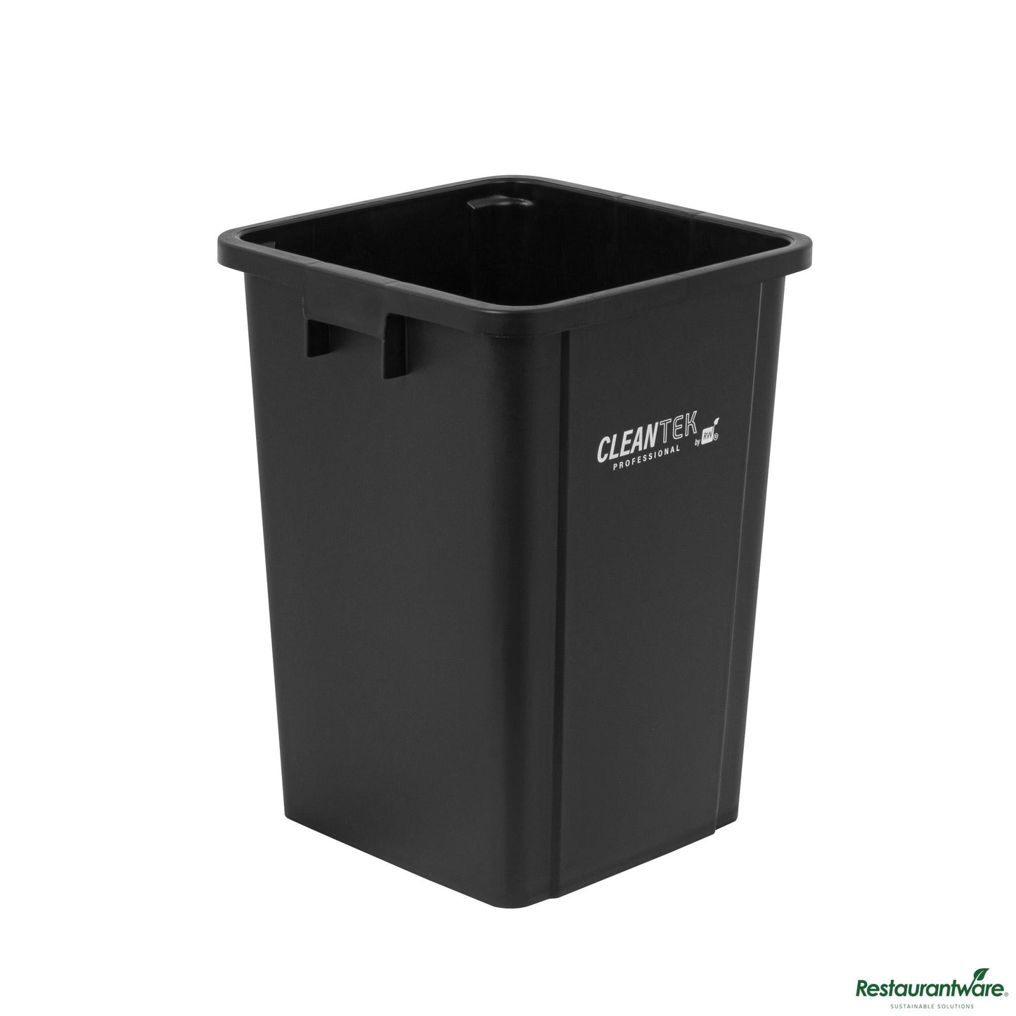 Wholesale Restaurantware 19 Gal Square Black Plastic Trash Can - 15.9" X 16.1" X 21.3"- Bulk