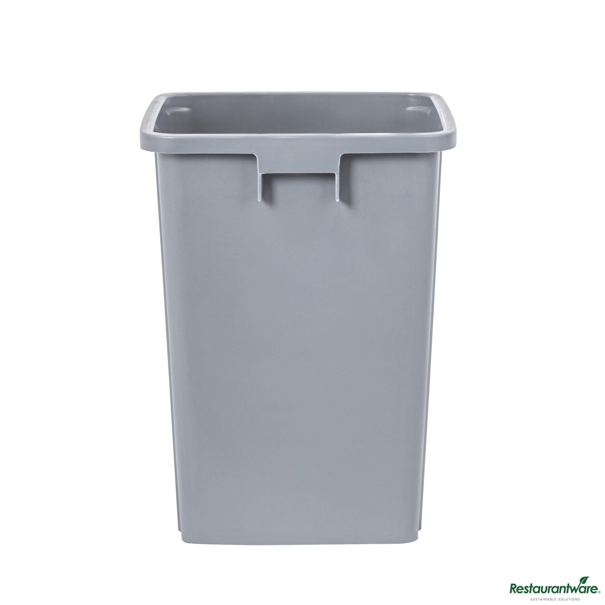 Wholesale Restaurantware 19 Gal Square Gray Plastic Trash Can - 15.9" X 16.1" X 21.3"- Bulk