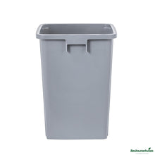 Wholesale Restaurantware 19 Gal Square Gray Plastic Trash Can - 15.9" X 16.1" X 21.3"- Bulk