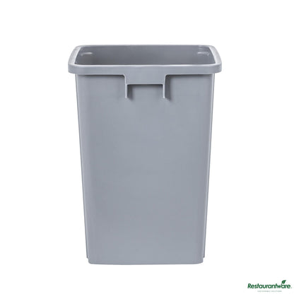 Wholesale Restaurantware 19 Gal Square Gray Plastic Trash Can - 15.9" X 16.1" X 21.3"- Bulk