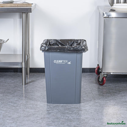Wholesale Restaurantware 19 Gal Square Gray Plastic Trash Can - 15.9" X 16.1" X 21.3"- Bulk