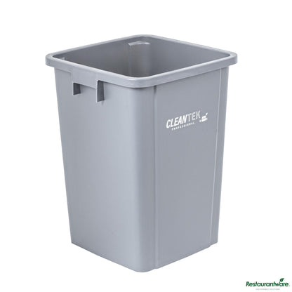 Wholesale Restaurantware 19 Gal Square Gray Plastic Trash Can - 15.9" X 16.1" X 21.3"- Bulk