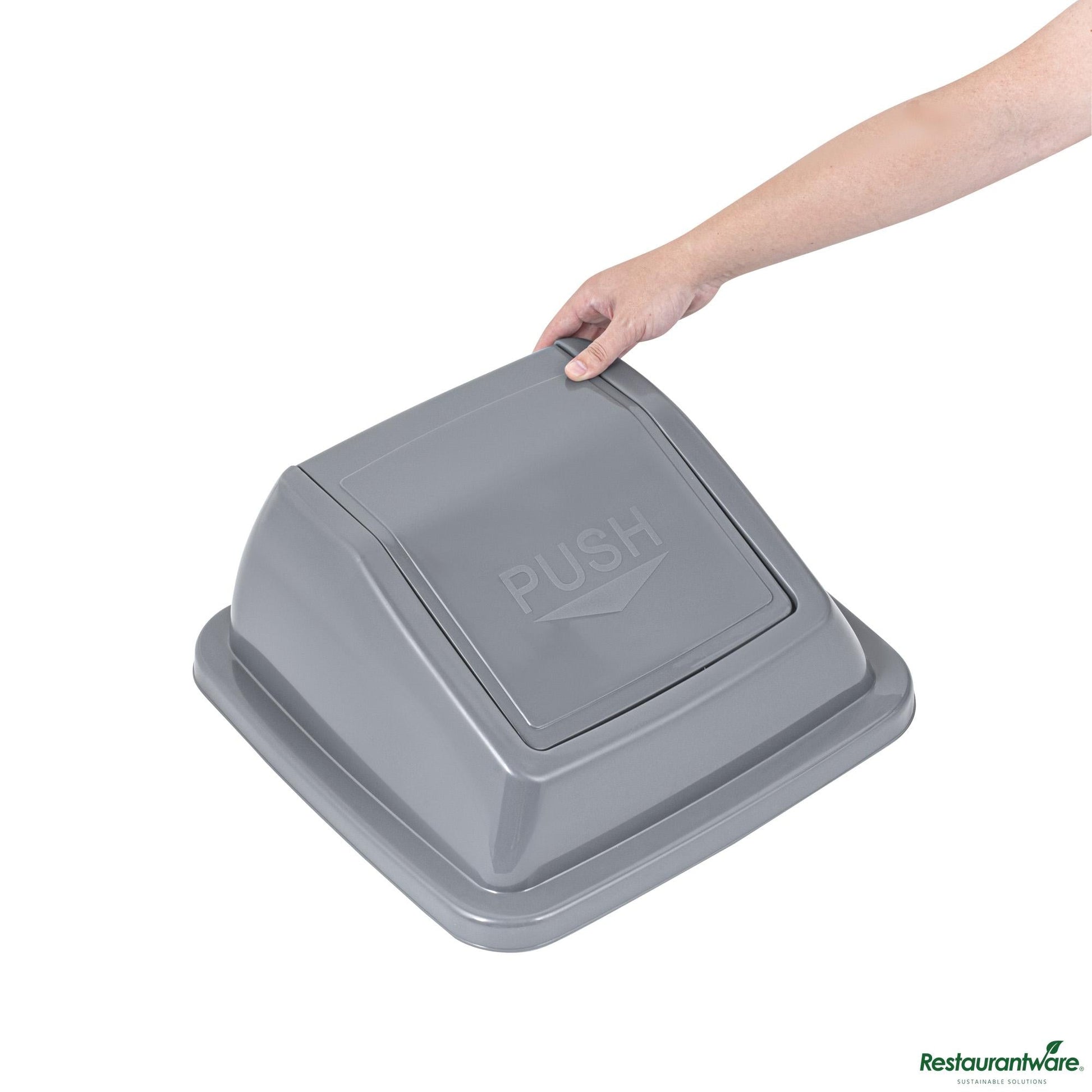 Wholesale Restaurantware Gray Dome Top Lid - with Swing Door - 16.1" X 16.3" X 7.1"- Bulk
