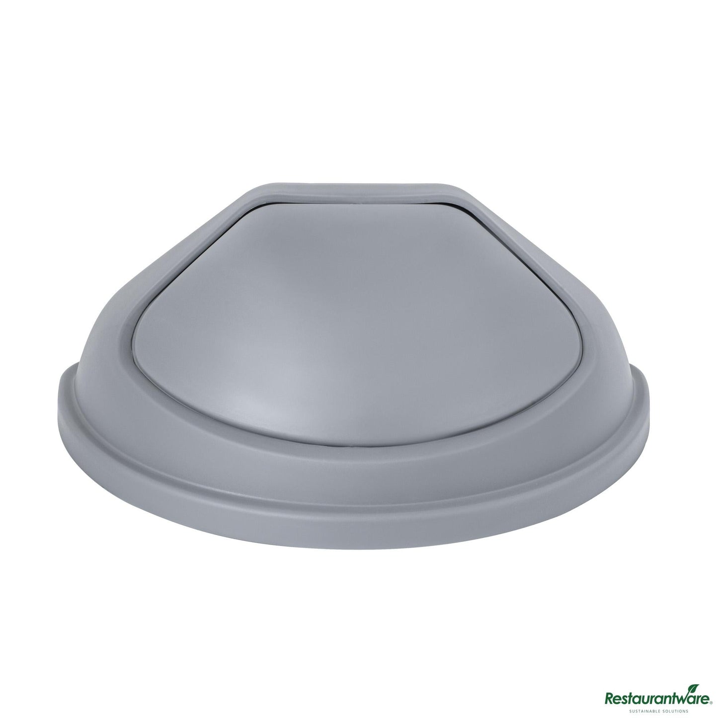Wholesale Restaurantware Gray Dome Top Lid - with Swing Door, Fits 21 Gal Half Round Trash Can - 21.4" X 12.6" X 8.7"- Bulk